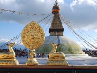 Der berühmte Stupa in Boudhanath, in der Nähe Kathmandus