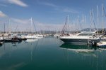 In der Marina ragen viele Schiffsmäste in den Himmel.