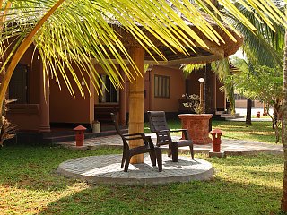 Terrasse im Sitaram Beach Retreat in Kerala
