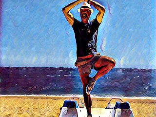 Yogalehrer Albert Dennenwaldt während der Yoga-Reise auf Sardinien