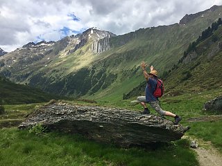Yoga mit Bergpanorama