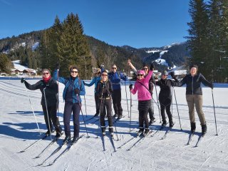 Yogis beim Skilanglauf