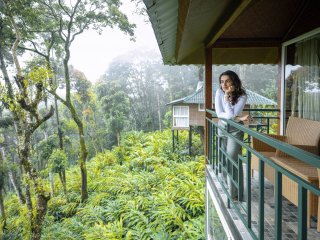 Genießen Sie den Ausblick ins Grüne von dem Forest Bathing Duplex Zimmer
