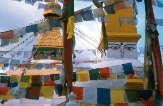 Der berühmte Stupa in Boudhanath in Nepal