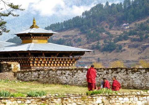 Mönche in Bhutan 