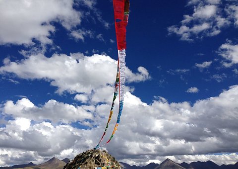 Tibet Gipfel über Kloster Ganden
