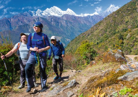 Hoch oben im Himalaya haben Sie während Ihrer Nepal Trekking Reise die beste Aussicht