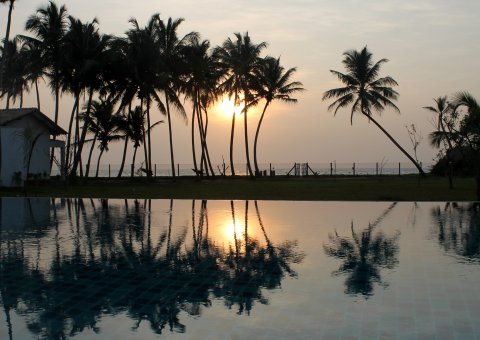 Im Pool des ANANDA können Sie bezaubernde Sonnentungergägne genießen