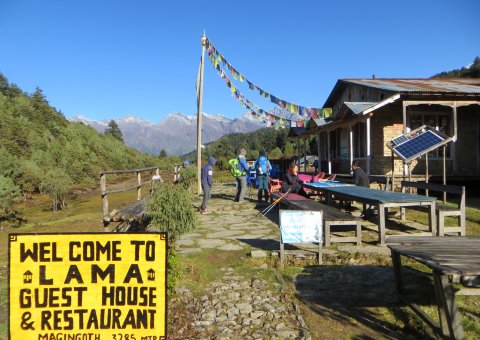 Das heimelige Lama Guest House in Mangengoth auf dem Climate Trek