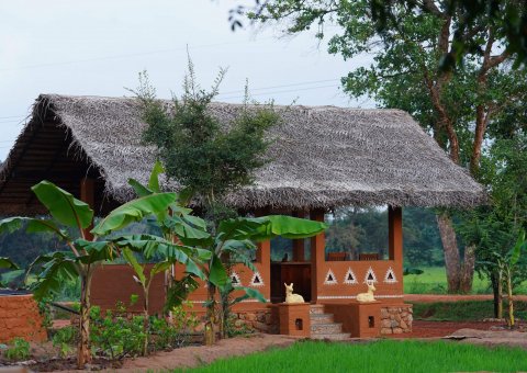 Auch die Rezeption des Ayurvie Sigiriya ist mit vielen Details geschmückt