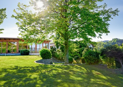 Positive Energie im Park des Ayurveda Resorts tanken