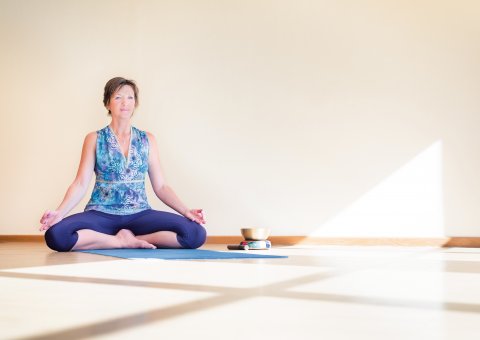 Die Kursleiterin und Yogalehrerin Gabriele Haage
