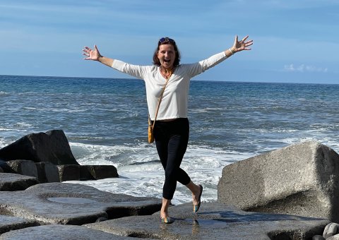 Pure Freude am blauen Meer