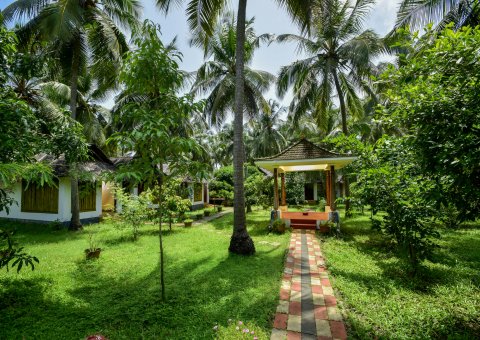 Genießen Sie Spaziergänge im tropischen Garten des Meiveda