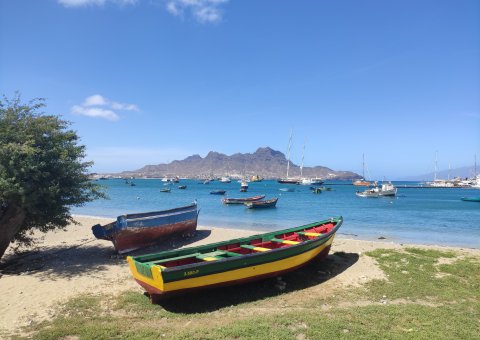 Traditionelle Fischerboot auf der Insel São Vicente