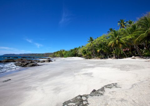 Spaziergänge entlang des weißen Sandstrandes