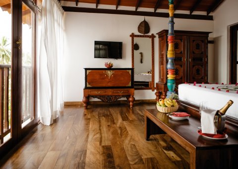 Genießen Sie Ihre Ayurveda Kur in der luxuriösen Suite des Thaulle Resort