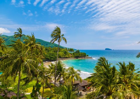 Der Candidasa Strand auf Bali
