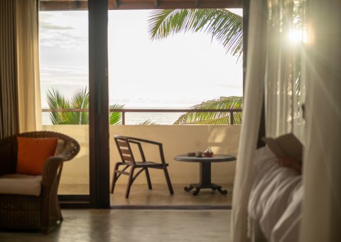 Von Ihrem Zimmer schauen Sie auf das weite Meer