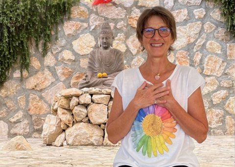 Eine strahlende Gabriele Haage