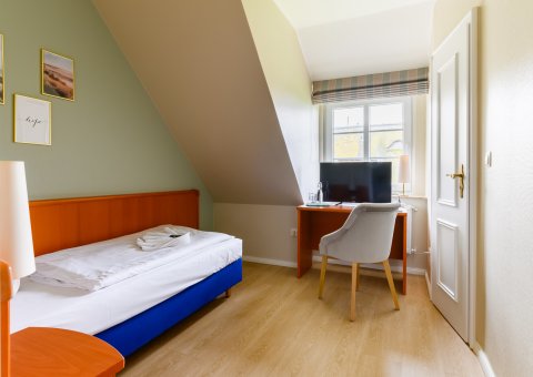 Das Einzelzimmer im Nordsee-Hotel Arlau-Schleuse