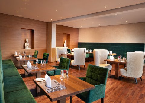 Das stilvolle hauseigene Restaurant Mandira