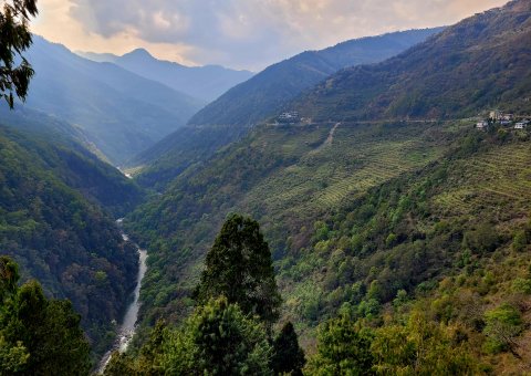 Der Blick über das Trongsa Tal