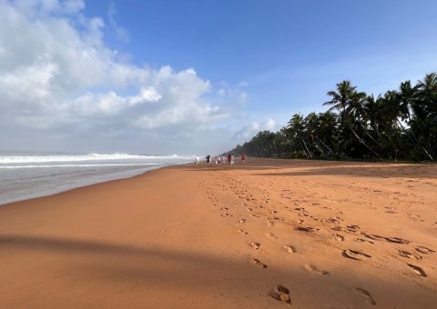 Spaziergänge am weiten Sandstrand