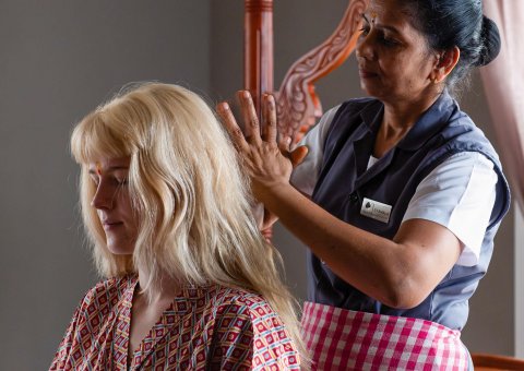 Entspannende Kopf Massage