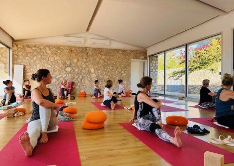 Yogalehrerin Stefanie Franck und Ihre Yogis