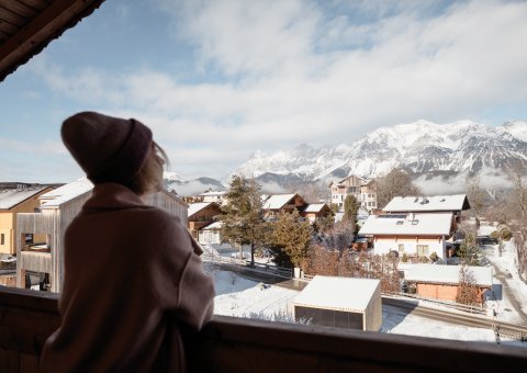 Atmen Sie die frische Bergluft ein