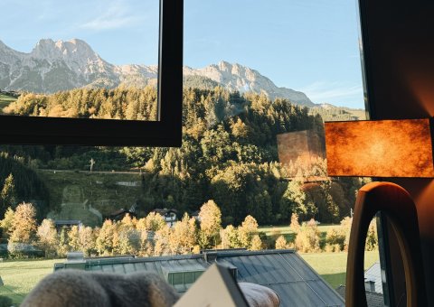 Entspannung pur mit Blick in die traumhafte Bergwelt