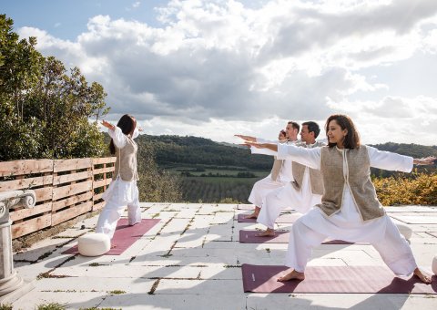 Yoga-Einheit an der frischen Luft