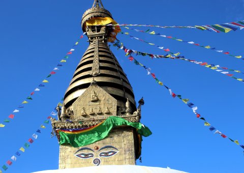 Die Swayambhunat Stupa in Kathmandu