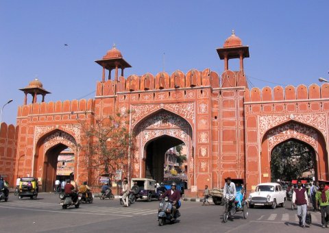 Das Stadttor von Jaipur in Rajasthan