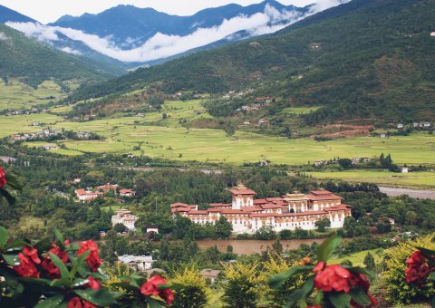 Ausblick auf den Punakha Dzong
