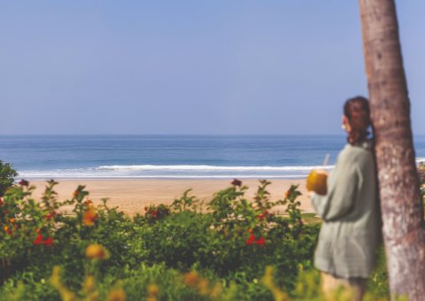 Das Somatheeram Health liegt unmittelbar zum Meer und weitläufigen Strand